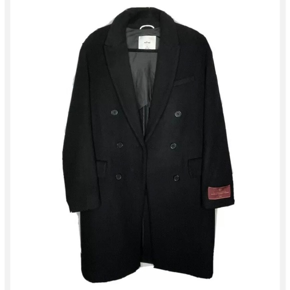 Aritzia Wilfred marais wool cashmere black coat size small - Picture 2 of 6